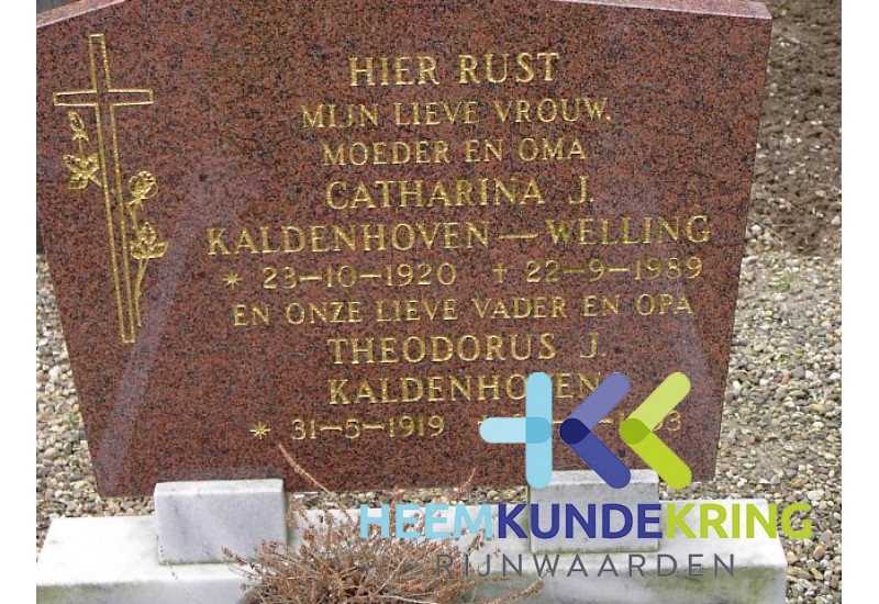 Grafstenen kerkhof Herwen Coll. HKR (13) C.J.Kaldenhoven-Welling & Th. J.Kaldenhoven